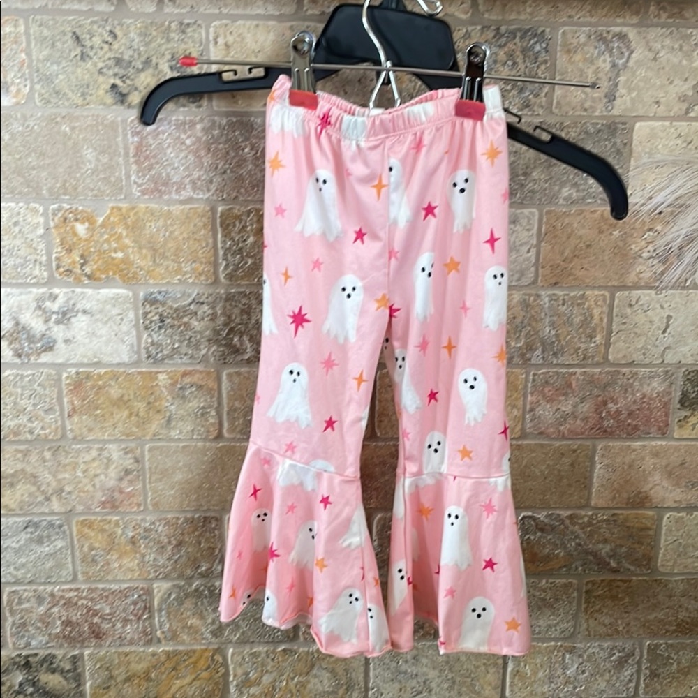 Baileys blossoms Pink Ghost Print bell bottoms